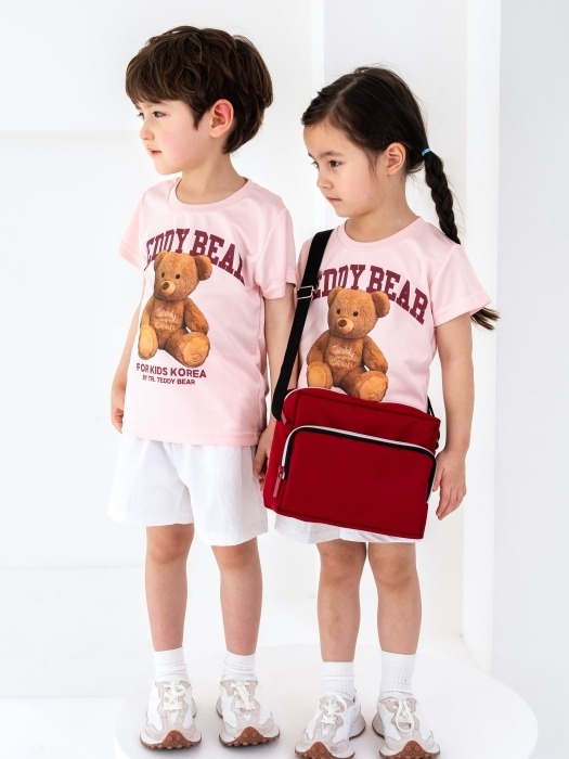 유치원 어린이집 원복 활동복 하복 티셔츠 테디베어 핑크