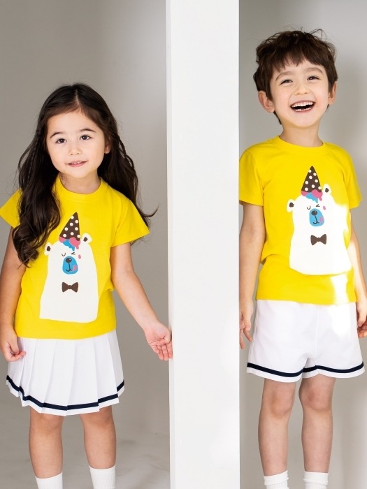 어린이집 유치원 단체 반팔 캠프티 티셔츠 아이스베어 옐로우 10장